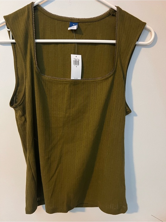 Old Navy Tops - Old Navy Olive Green Ribbed Square-Neck Tank Top